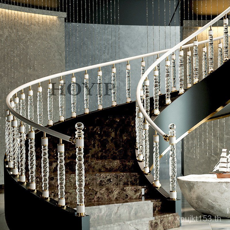 บันไดระเบียงคริสตัล Home Guardrail ที่วางแขนคอลัมน์ทั่วไป Railing Plexiglass คอลัมน์วัสดุตกแต่งอะคริ