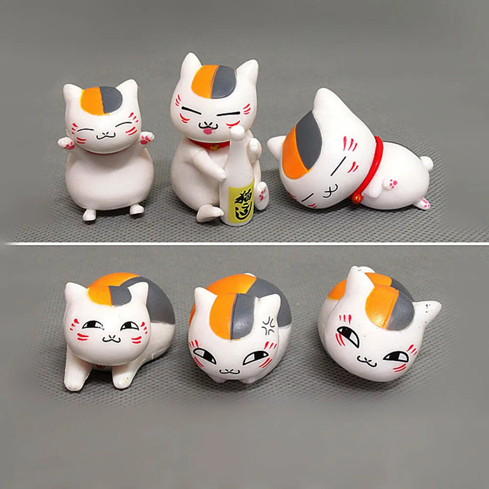 6 ชิ้น/เซ็ต Natsume Book Of Friends Natsume Yuujinchou Nyanko Sensei Cat Kawaii ของเล่นสัตว์น่ารักเด