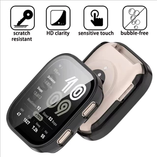 ปกกระจกนิรภัย สายซิลิโคน for Amazfit bip 6 สายยางกีฬาอ่อน ฝาครอบแข็ง วัสดุ PC for Amazfit bip 6