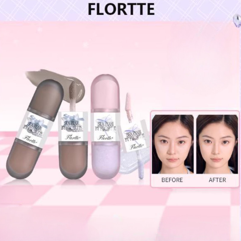 FLORTTE Contour Shadow Brighten Highlight 3-In-1 ธรรมชาติทนทานและละเอียดอ่อน Contour ปรับเปลี่ยน Liquid