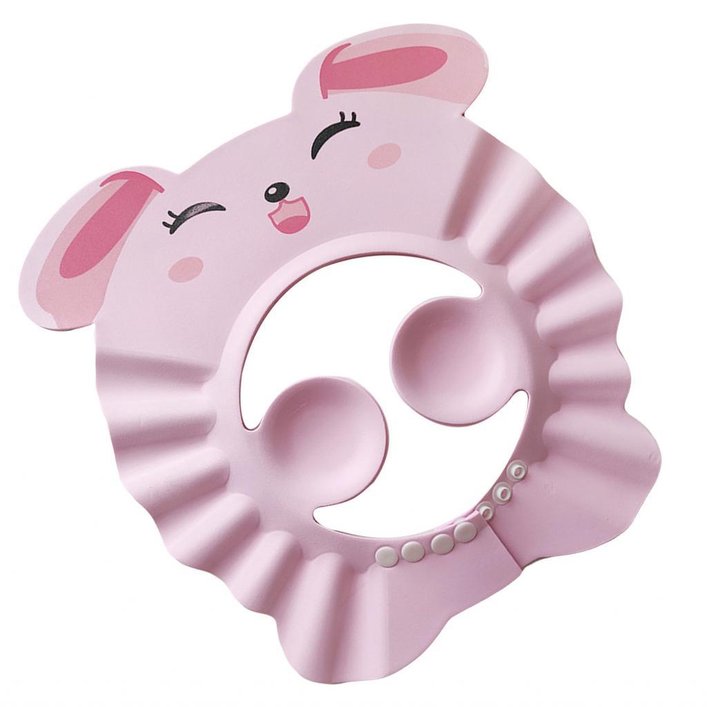 Bmai หมวกอาบน้ําเด็กแชมพูกันน้ําปรับขนาดได้พร้อมฝาครอบป้องกันหู