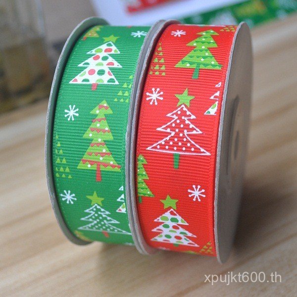 413 บรรจุภัณฑ์ AS ของขวัญริบบิ้นริบบิ้นคริสต์มาส 25 มม. ต้นคริสต์มาส Yao Ming X4IR