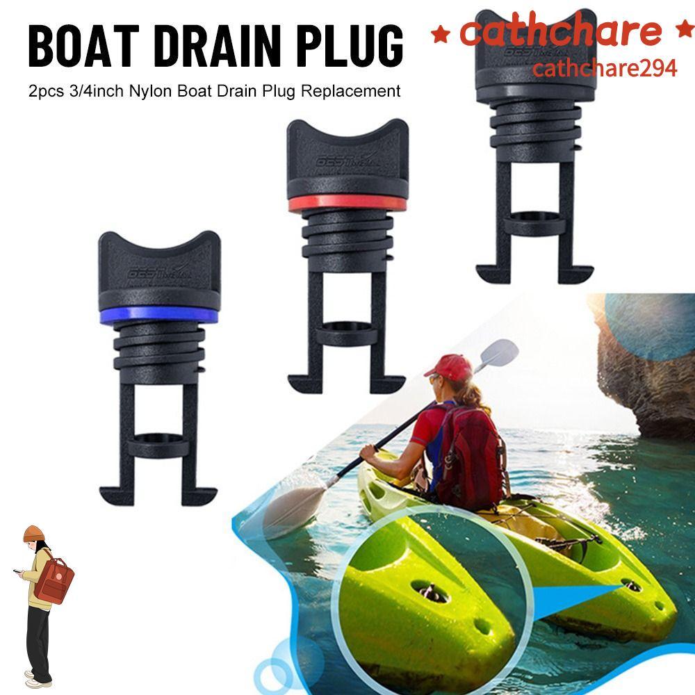 2pcs เรือท่อระบายน้ำปลั๊กสีดำ ขนาด 19 มม., ด้ายหยาบ ทนทาน สำหรับเรือยอร์ทและRAFT