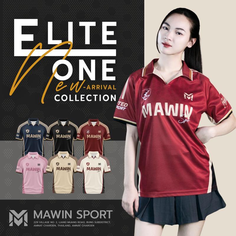 MAWIN เสื้อกีฬาคอปกพิมพ์ลาย ELITE ONE ใส่ได้ทั้งหญิง ชาย