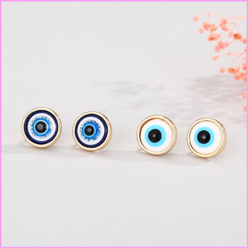 INF สําหรับ Evil Eye Stud ต่างหู Shining ตุรกี Eye ต่างหูโชคดี Eye Amulet หู