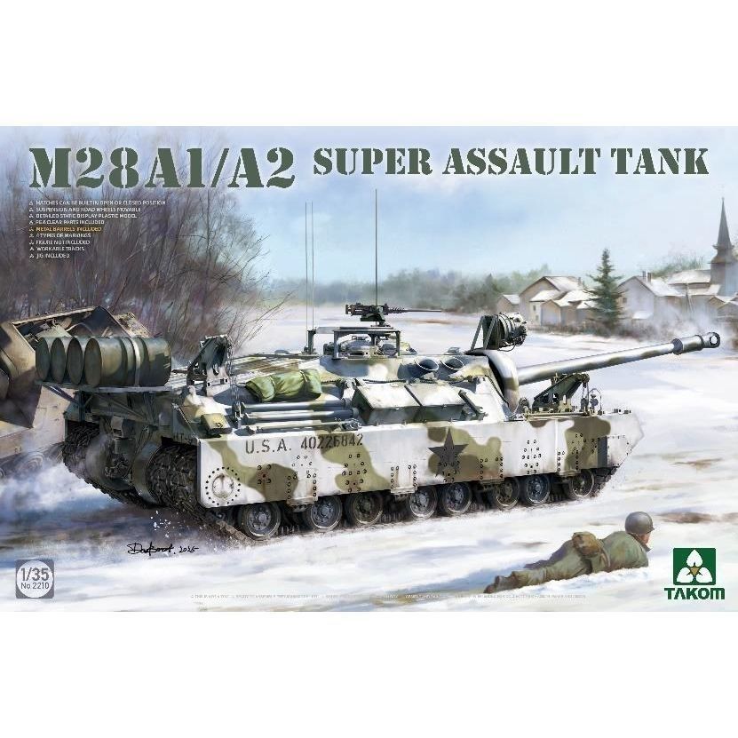 Sanhua TAKOM 2210 1/35 M28A1/A2 Super Heavy Tank Assembly Model