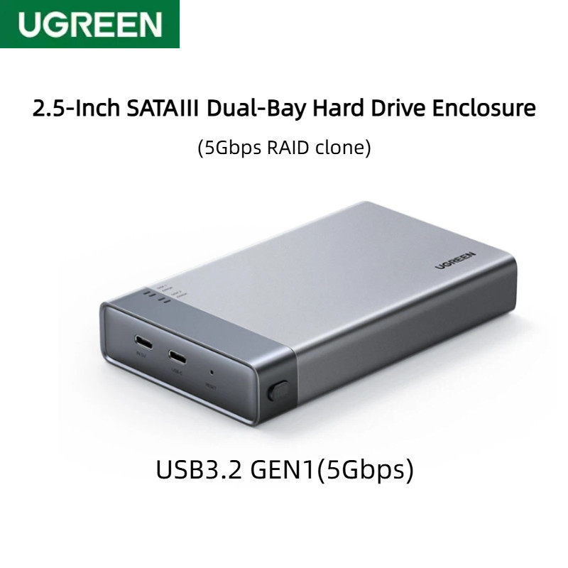 UGREEN M.2 SSD Box NVMe SATA Dual Protocol 10Gbps Offline Clone External SSD Enclosure พร้อมฮีทซิงค์
