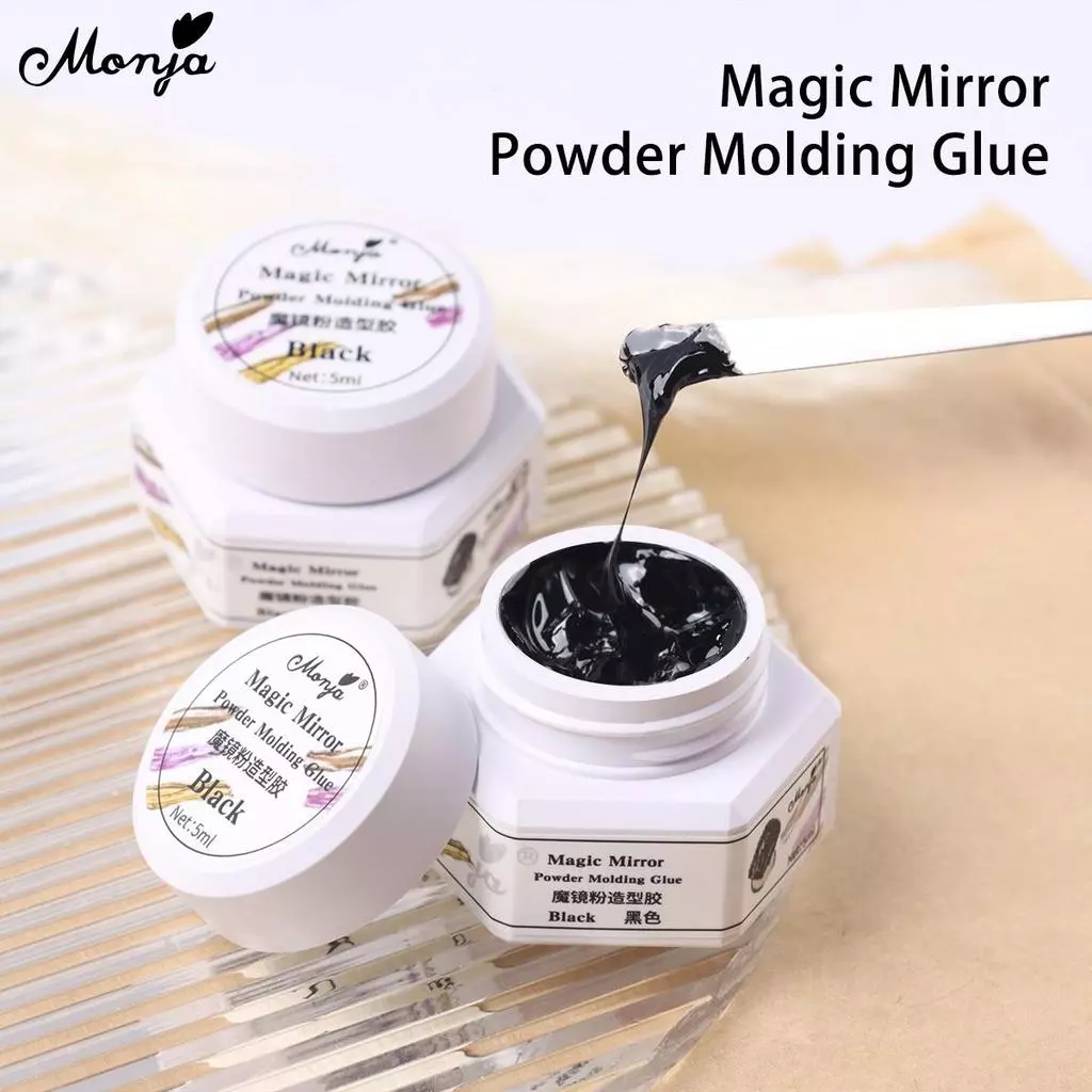 Monja UV Gel 3D 5ml สีดํา สําหรับผงกระจก thumbnail 4