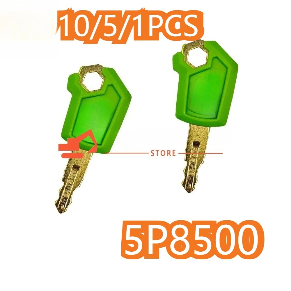10/5/1PCS Excavator Key สีเขียวปุ่มจุดระเบิด 5P8500 สําหรับ 5P-8500 เริ่มต้นจุดระเบิด Key CAE305.5 3