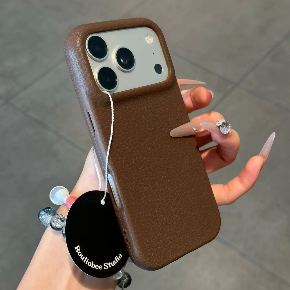 หรูหราหนังเคสโทรศัพท์สําหรับiPhone 17 Pro Max 17 Air 16 Plus 15 14 13 12 11 Pro MaxกันกระแทกSoft TPU Cover Shell