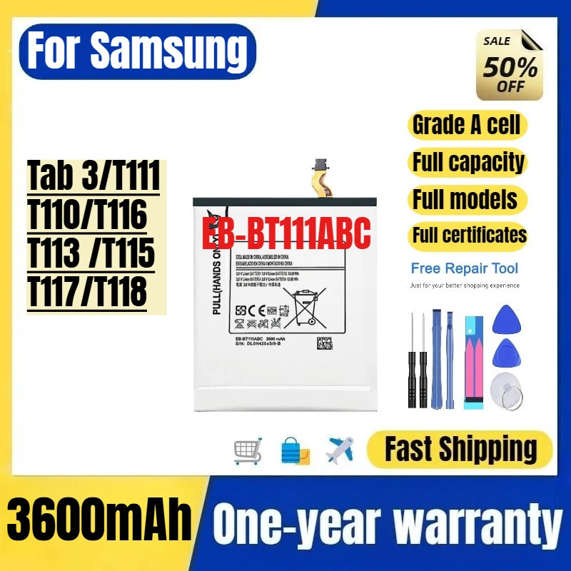 EB-BT111ABC สําหรับ Samsung Tab 3/T111/T110/T116/T113 /T115/T117/T118 แท็บเล็ตแบตเตอรี่คุณภาพสูงความ