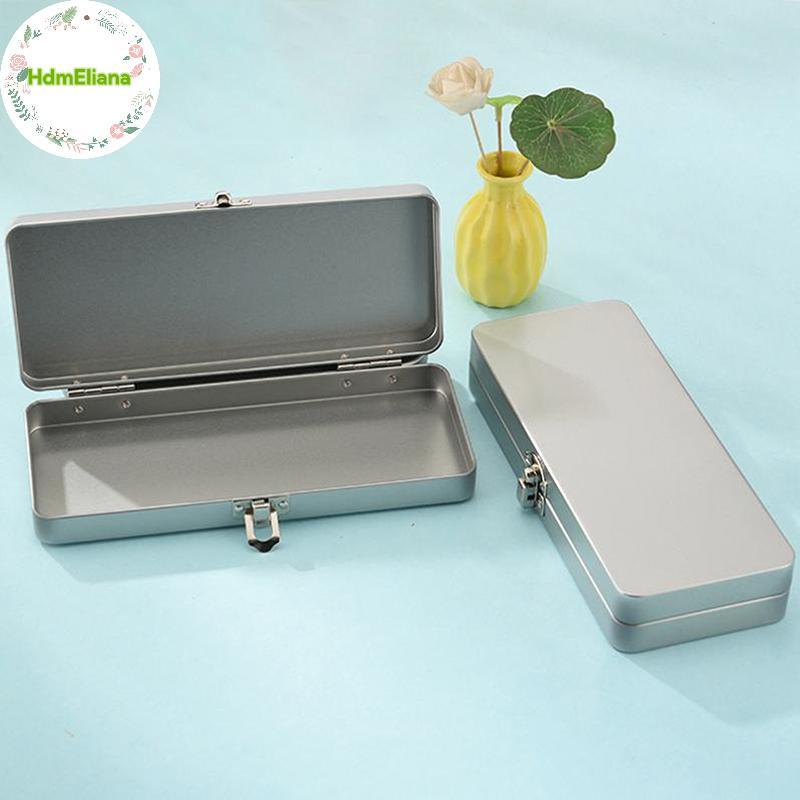 HdmEliana ทนทาน Silvery สีเทาโลหะกล่องสี่เหลี่ยมพร้อมฝาปิด-Ideal สําหรับบิล, เครื่องสําอาง, อุปกรณ์สํานักงานเก็บ-ที่สมบูรณ์แบบสําหรับบ้าน, สํานักงาน TH