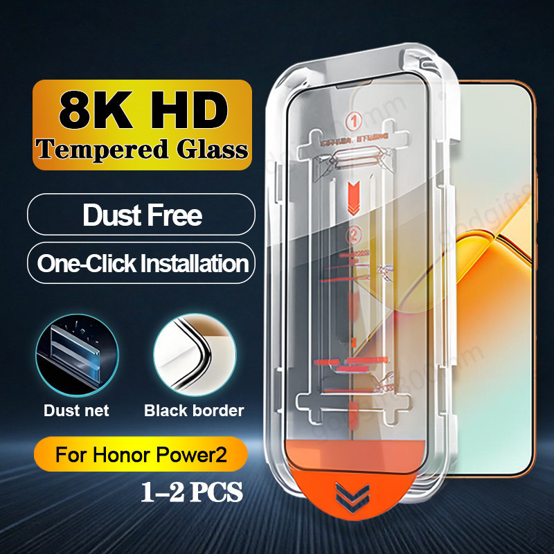 Honor Power2 ป้องกันหน้าจอสําหรับ Honor X8d X9d X7d X6d X9c สมาร์ท 400 200 Lite สมาร์ท GT Pro 4G 5G กระจกนิรภัยเต็มรูปแบบติดตั้งง่าย One-คลิกฟิล์มแก้ว