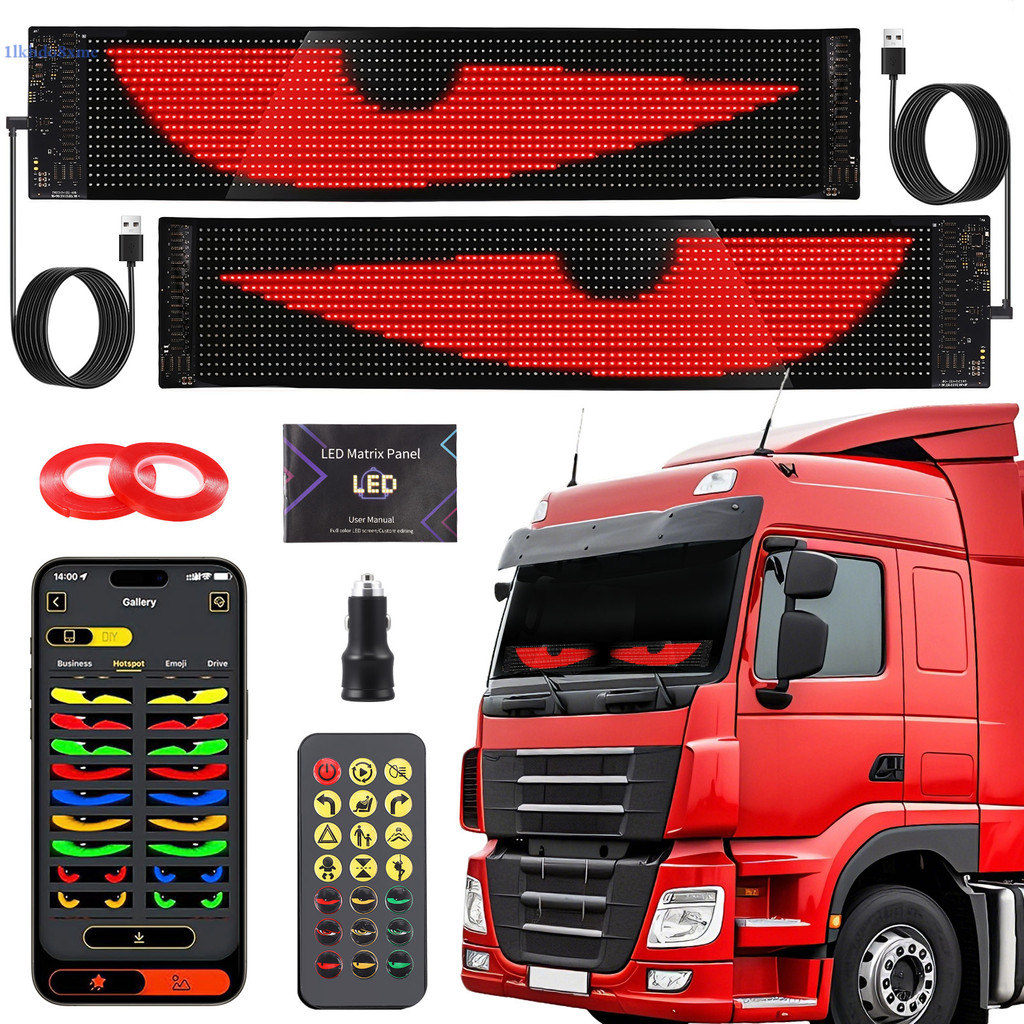 COD Devil Eyes Light for Cars Car LED Eyes for Trucks Display Colourful Soft Screen