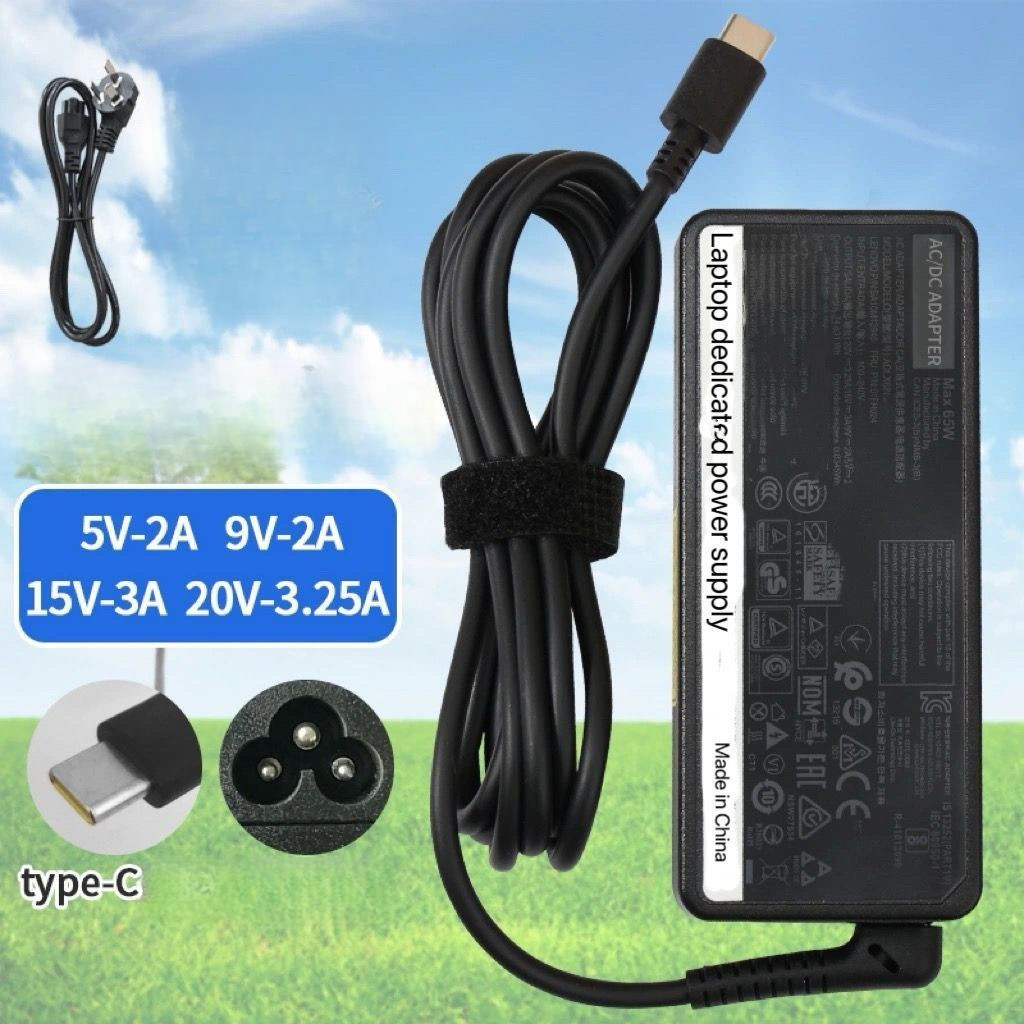 อะแดปเตอร์ไฟฟ้า Type-C 65W อเนกประสงค์ Lenovo ThinkPad สำหรับรุ่น E480/X1/E580/E490