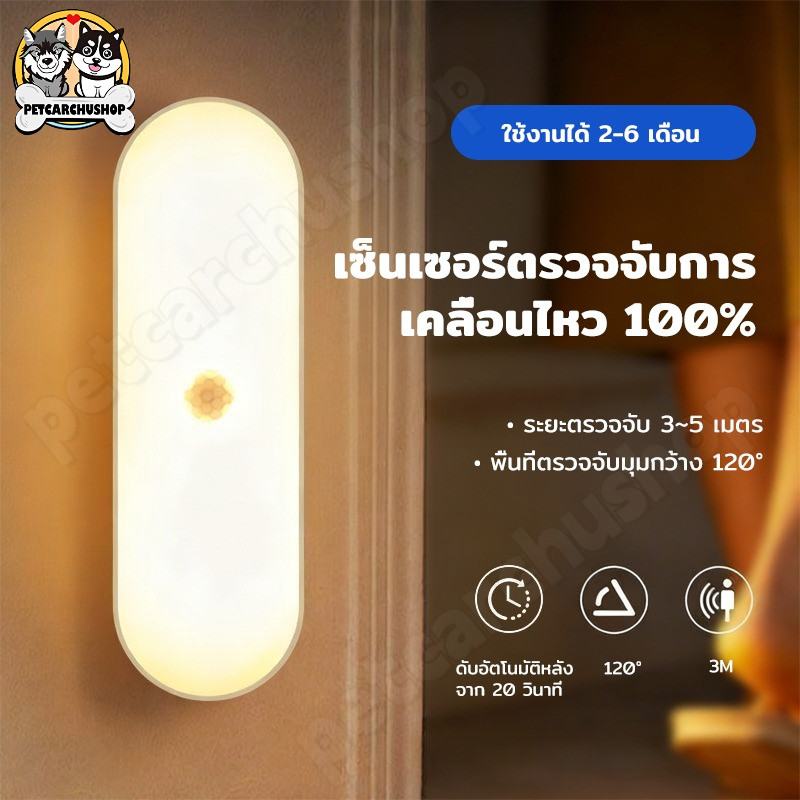 ไฟกลางคืน ไฟเซ็นเซอร์ โคมไฟหัวเตียง หลอดไฟอัจฉริยะ ไฟLED ไฟบันได ไฟห้องน้ำ ชาร์จผ่านusb