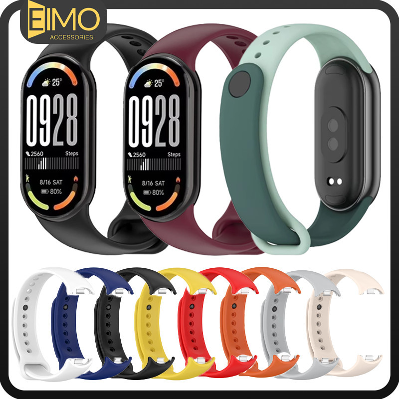 สายนาฬิกาซิลิโคนนุ่ม for Xiaomi Mi Band 10 9 8 NFC สายยาง เข็มขัดเปลี่ยน for Smartwatch Miband 10 9 8