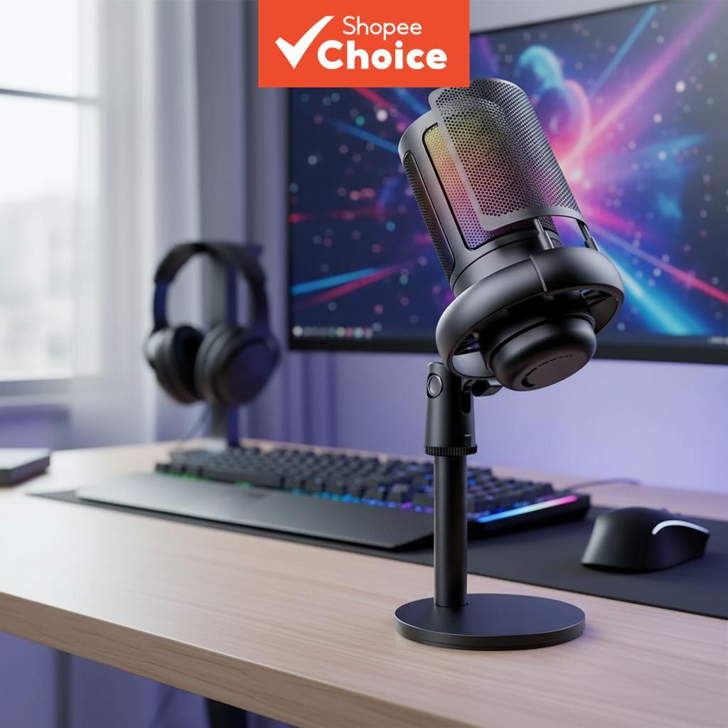 ไมโครโฟนเกมมิ่ง ME6S USB Mic 24bit/192khz RGB Condenser