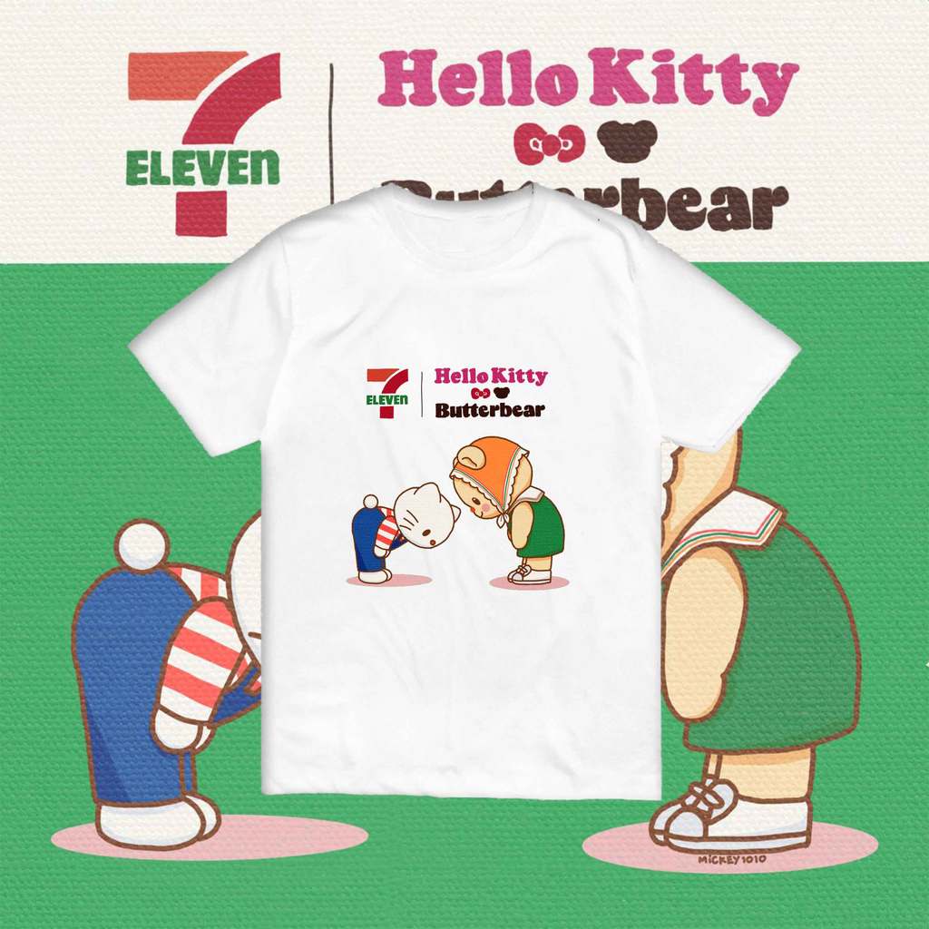 7-Eleven x Hello Kitty x ButterBear T-Shirt | Cute Collab Graphic | เสื้อยืดคอลแลบสุดน่ารัก