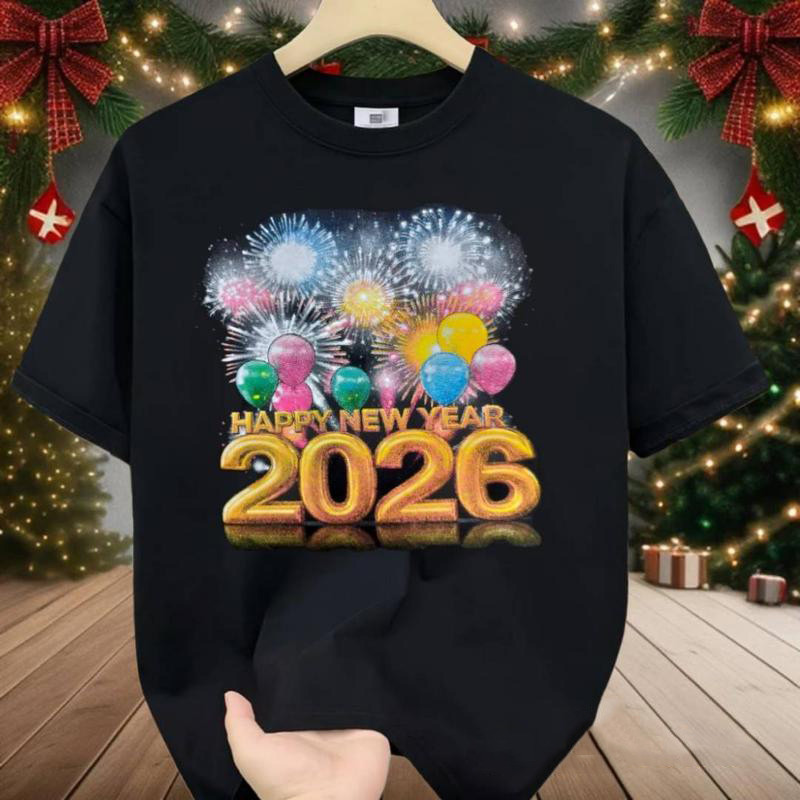 UT shop เสื้อยืด oversize ผ้าCotton 100% เสื้อแฟชั่น 'Happy new year8'  สบายและนุ่ม แขนสั้น ฤดูร้อน 