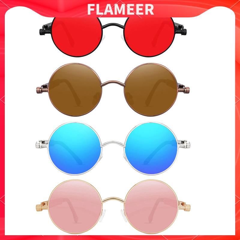 [Flameer] Fashion Steampunk vintage Round Glasses Metal Circle Goggles ,ปกป้องดวงตาของคุณจากความสั้น
