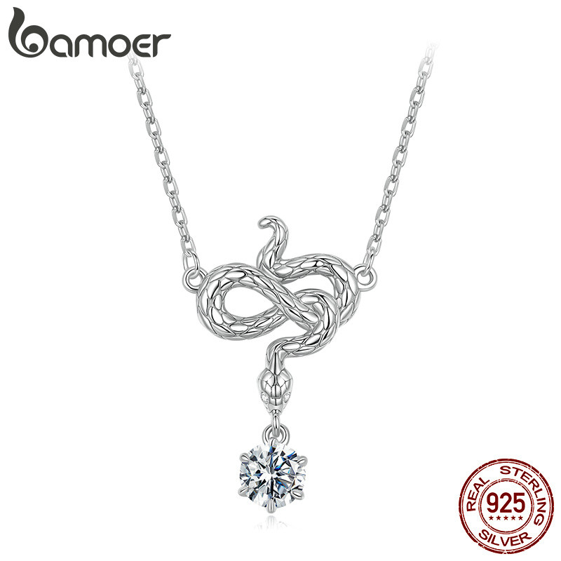Bamoer 925 เงินสเตอร์ลิง Moissanite สร้อยคองูเครื่องประดับผู้หญิงของขวัญ