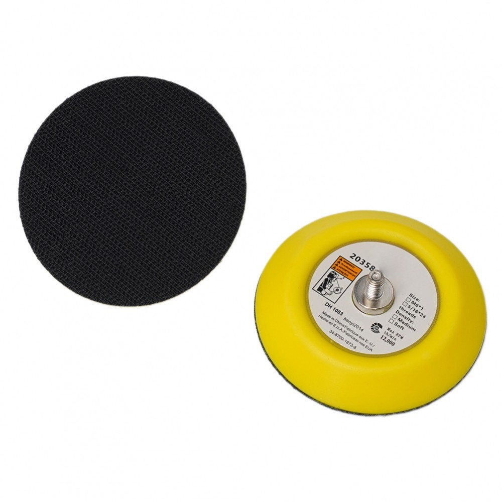 2 * 75 มม.ขัดขัด Backing Pad Hook & Loop M6 ด้ายสําหรับ Air Sander ใหม่