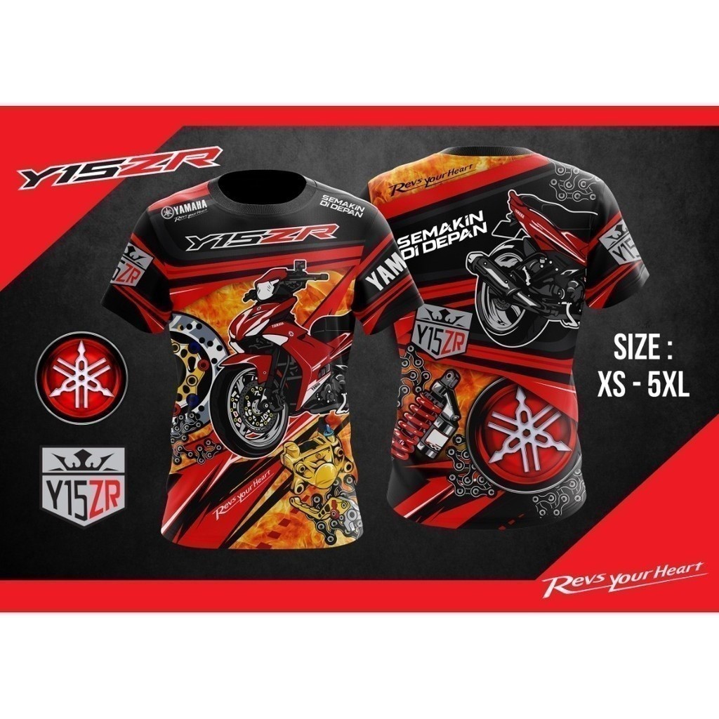 T fashion cool y15zr เสื้อยืดyamaha เสื้อ 3d ไซส์ xxs-6xl