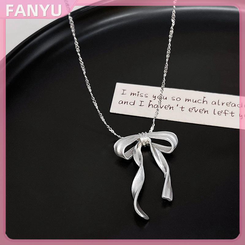 Sgl เงิน Elegant Bow จี้สร้อยคอ Clavicle Chain แฟชั่น Fine Party เครื่องประดับอุปกรณ์เสริมสําหรับงาน