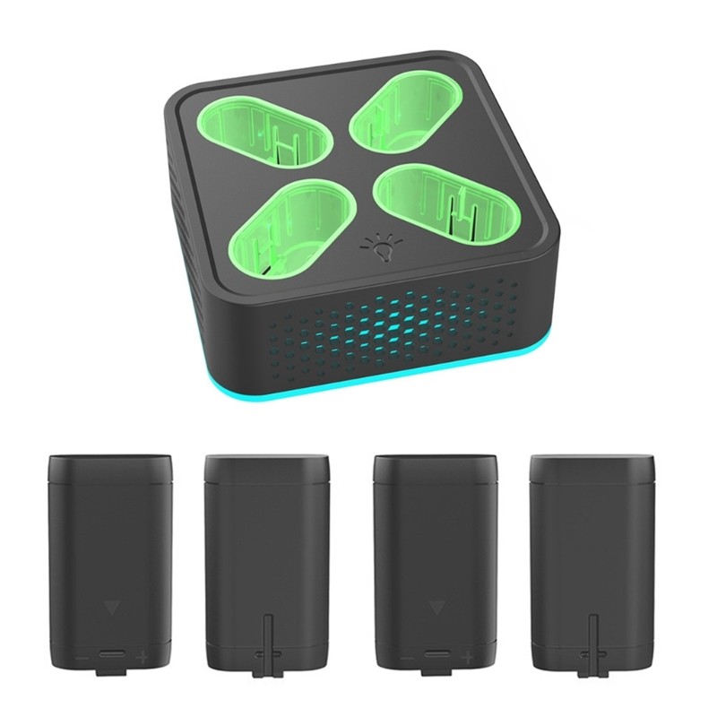 ฐานชาร์จคอนโทรลเลอร์ WU และการชาร์จอย่างรวดเร็ว แพ็คชาร์จขนาด 4x1400mAh พร้อมเครื่องชาร์จรวม L สีสัน