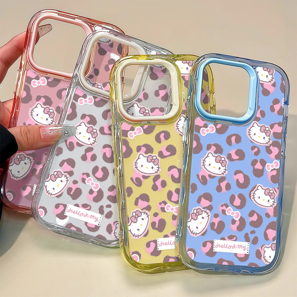 จัดส่งที่ไทย เคสมือถือ15 ลายเสือดาวเคธี เคสใสอะคริลิค ระลอกเยลลี่ For IPhone17 16E 14 15 PLUS 11 12Pro 13 ProMAX เคสแข็ง