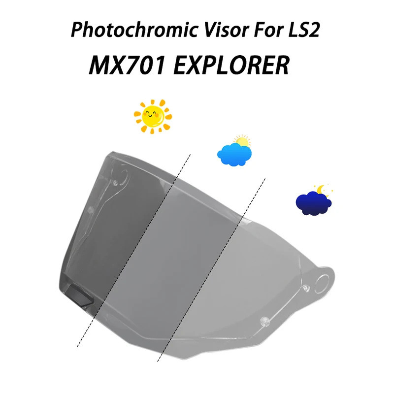 2025NEW กระบังหน้าโฟโตโครมิกหมวกกันน็อคสําหรับ LS2 MX701 EXPLORER
