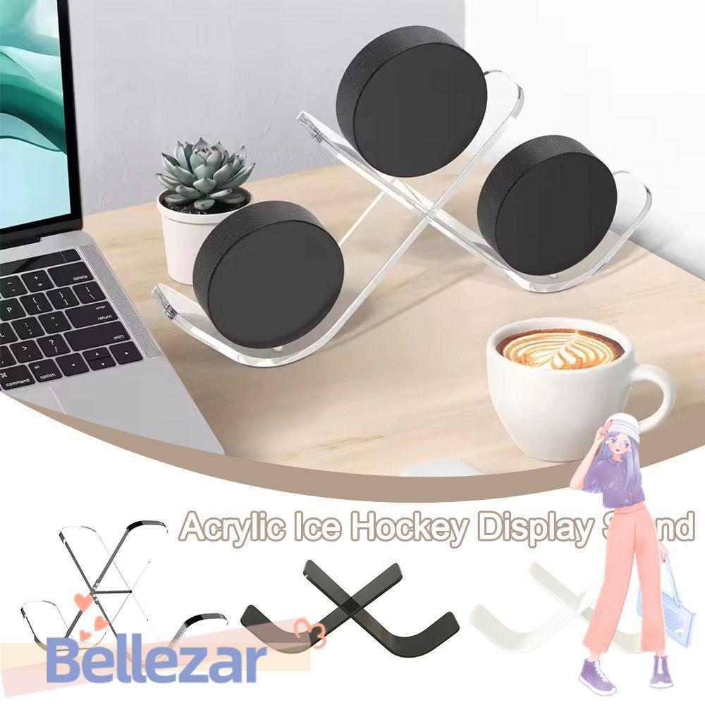 BELLEZAR Hockey Puck Display, Triple โปร่งใส Ice Hockey Puck ขาตั้งจอแสดงผล,กีฬาตกแต่งอะคริลิคสําหรั