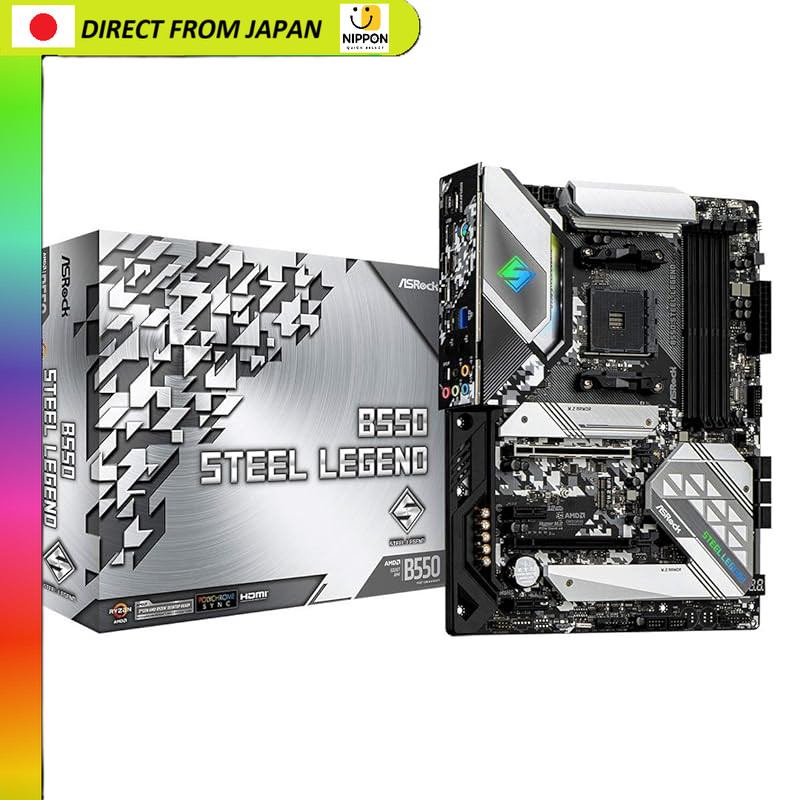 【From Japan】
ASRock B550 Steel Legend ATX Motherboard Compatible with AMD Ryzen 5000 Series (Socket 