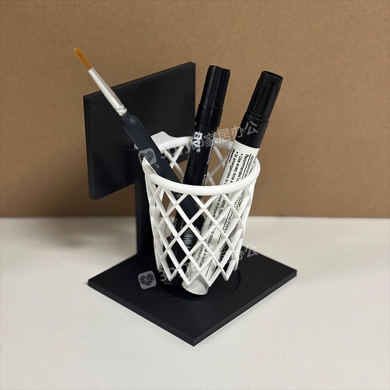 New Product#Creative Basketball Rack Shape Pen Holder 3D Printed Basket Net Ornament Office desk stu