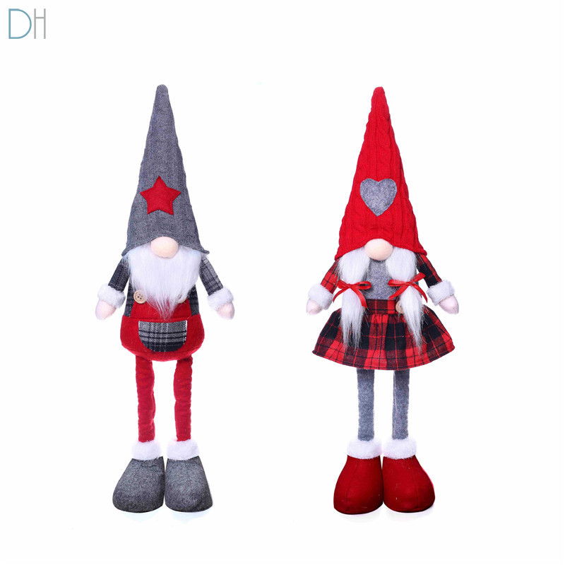 [คลังสินค้าพร้อม] ตกแต่งคริสต์มาสตุ๊กตาแบบพับเก็บได้คู่รักตุ๊กตาชายชราไร้หน้าตกแต่งหน้าต่างตกแต่งคริ