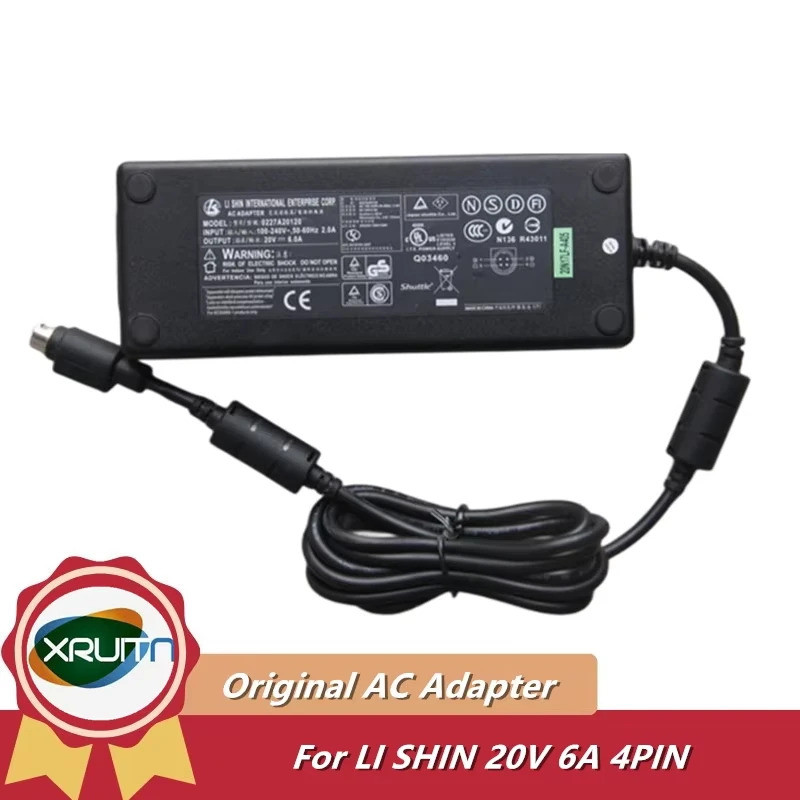 ของแท้ LI SHIN 0227A20120 20V 6A AC Adapter Charger สําหรับ CLEVO 888E แล็ปท็อปแหล่งจ่ายไฟ 0227A2012