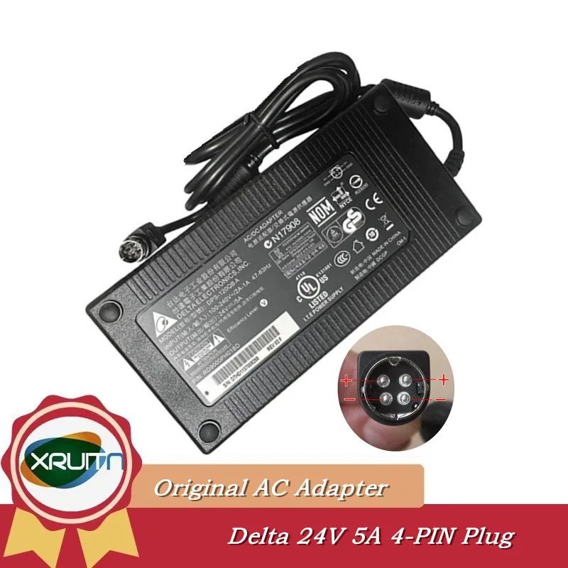 ของแท้ Delta Electronics DPS-120QB อะแดปเตอร์ AC/DC 24V-5A ปลั๊ก 4 พิน 120W แหล่งจ่ายไฟเครื่องชาร์จ