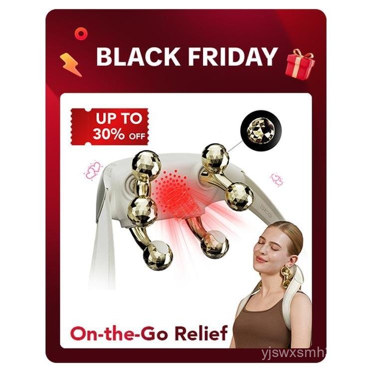SKG เครื่องนวดคอพร้อมความร้อน – Deep Tissue Shiatsu ไร้สายและพกพา บรรเทาอาการปวดคอและไหล่ – ของขวัญว