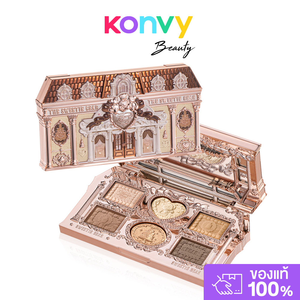Flower Knows The Sweetie Bear Collection 6-Color Makeup Palette 6.5g #01 Buttery Croissant อายแชโดว์พาเลท 6 เฉดสี.