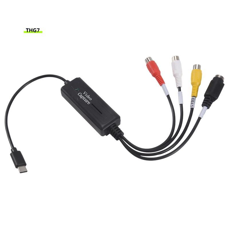 Belinda71 PCS AV to USB C Converter Video Capture Card Adapter 1 Channel AV NTSC PAL Video S Video/C