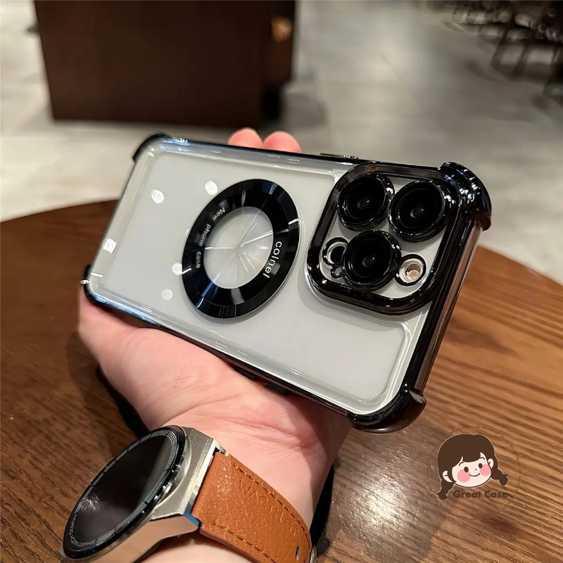 แม่เหล็กสี่มุมเคสโทรศัพท์สําหรับ Huawei Nova Y91 Y90 Y73 Y63 Y61 5 Pro P50E P30 Lite Pro Honor X20 S
