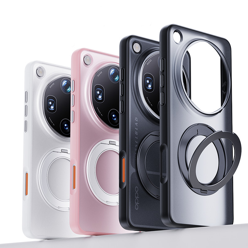 สําหรับ OPPO Find X9 Ultra X9s Pro กรณี ELVEV ผิวรู้สึก Matte PC + TPU ฝาครอบแหวนกลับขาตั้ง Frosted ฝาครอบดูด