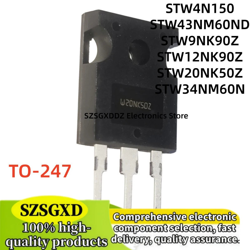 5PCS STW4N150 STW9NK90Z STW12NK90Z STW20NK50Z STW34NM60N STW43NM60ND W4N150 W9NK90Z W12NK90Z W24Z W2