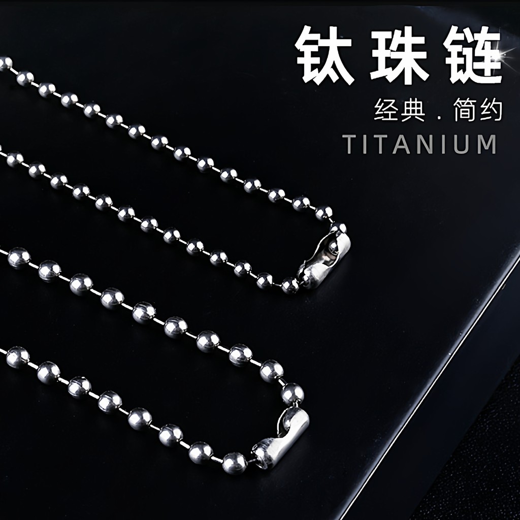 Pure Titanium Halter ลูกปัดเครื่องประดับโซ่ลูกปัดแก้วสุนัขแท็กจี้จี้สร้อยคอ Simple EDC Titanium Allo