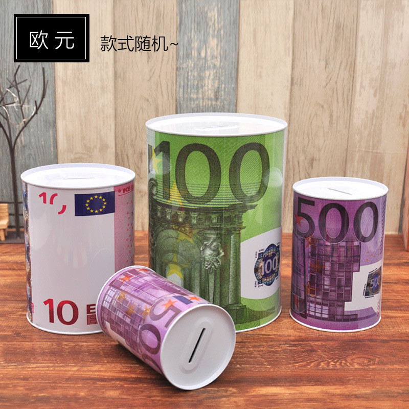 US Dollar Piggy Bank Tinplate Piggy Bank รอบ US Dollar Euro Piggy Bank เท่านั้นไม่สามารถป้อนเปลี่ยนก