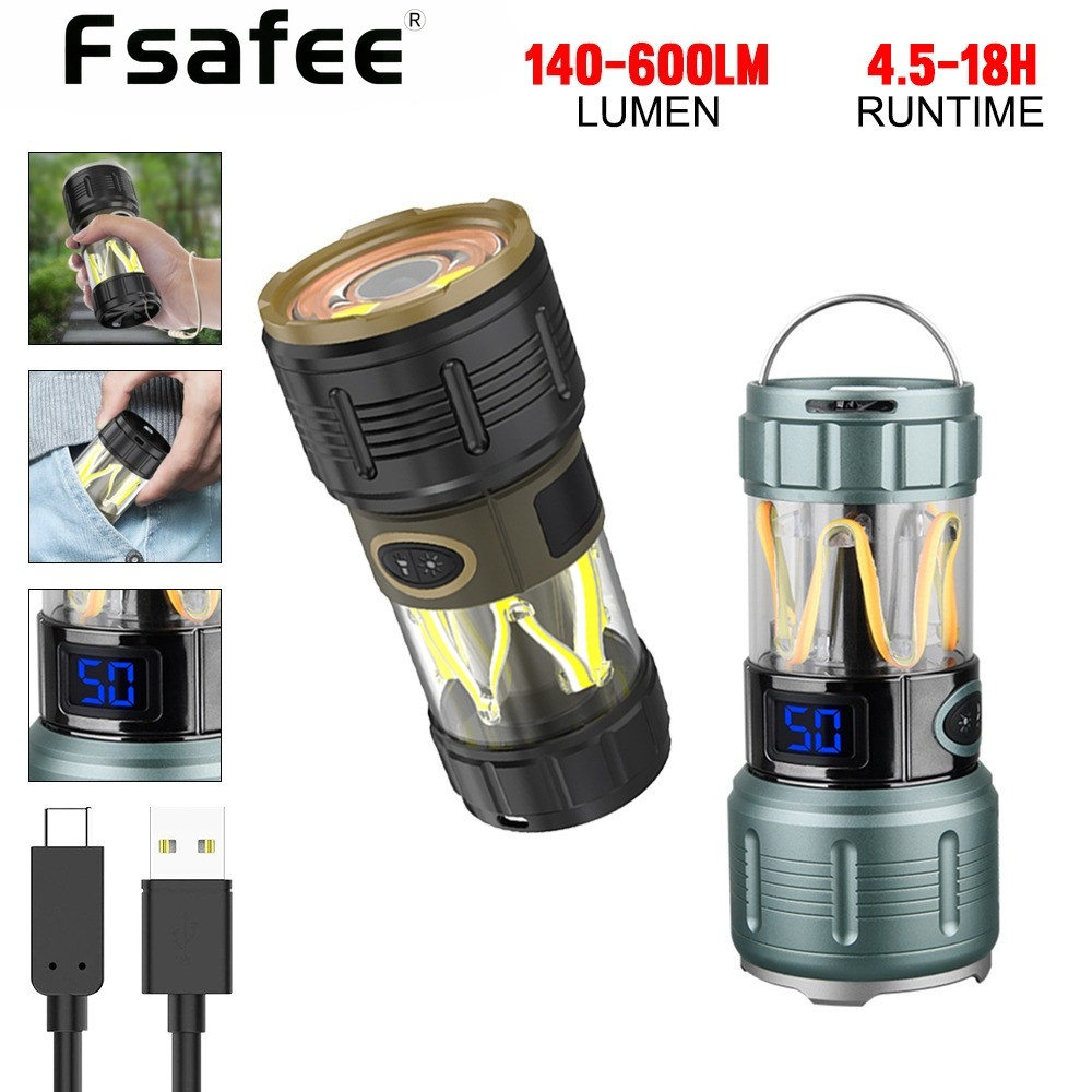 KXK-XC703 มัลติฟังก์ชั่นทํางาน Camping Light COB + LED Dual Source 4500mAh แบตเตอรี่ Type-C Fast Cha