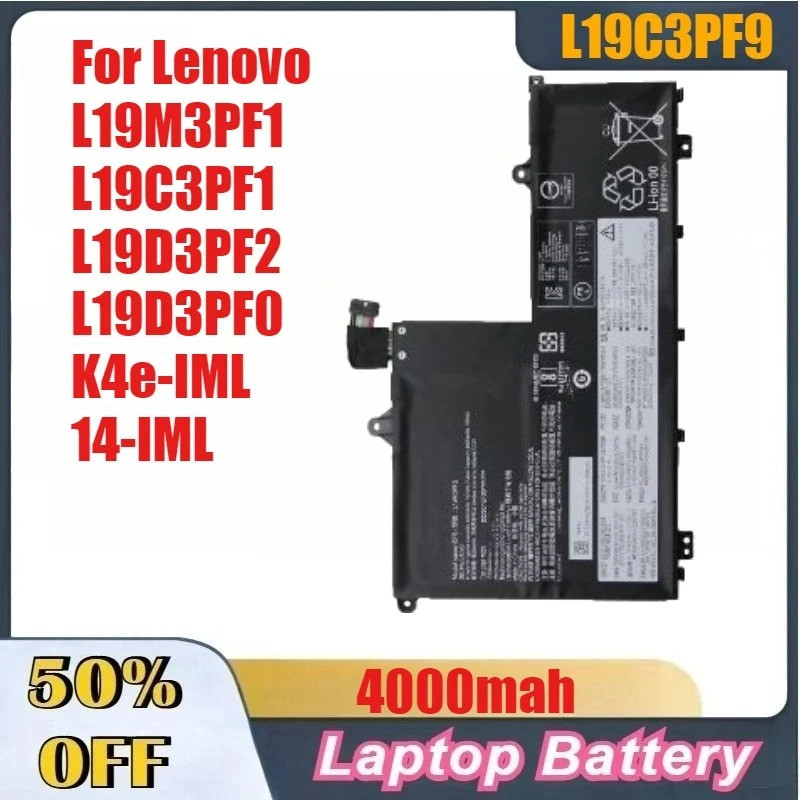4000mah แบตเตอรี่แล็ปท็อปคุณภาพสูง L19C3PF9 สําหรับ Lenovo L19M3PF1, L19C3PF1, L19D3PF2, L19D3PF0, K