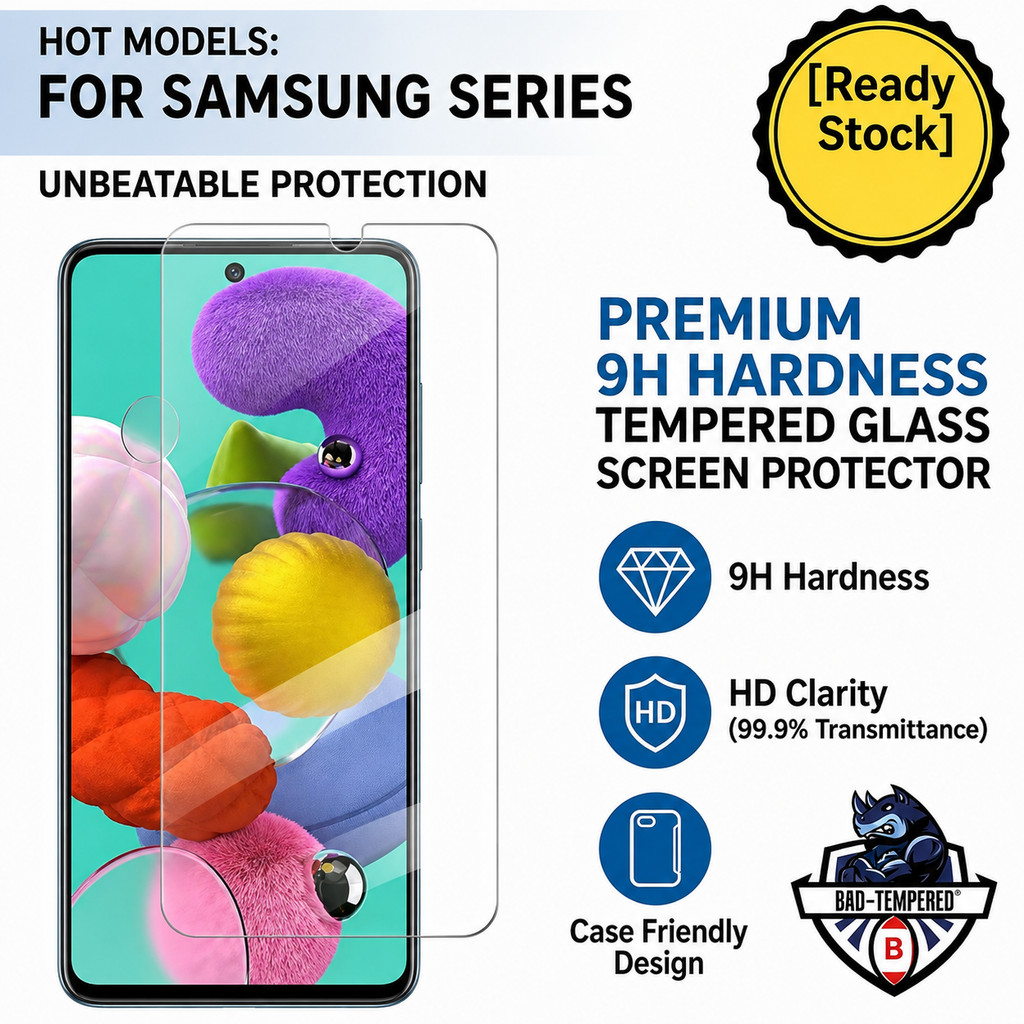 9H กระจกนิรภัยสําหรับ SAMSUNG A15 A16 A26 A30s A50s A70 A03 A04 A05 A06 ป้องกันหน้าจอ