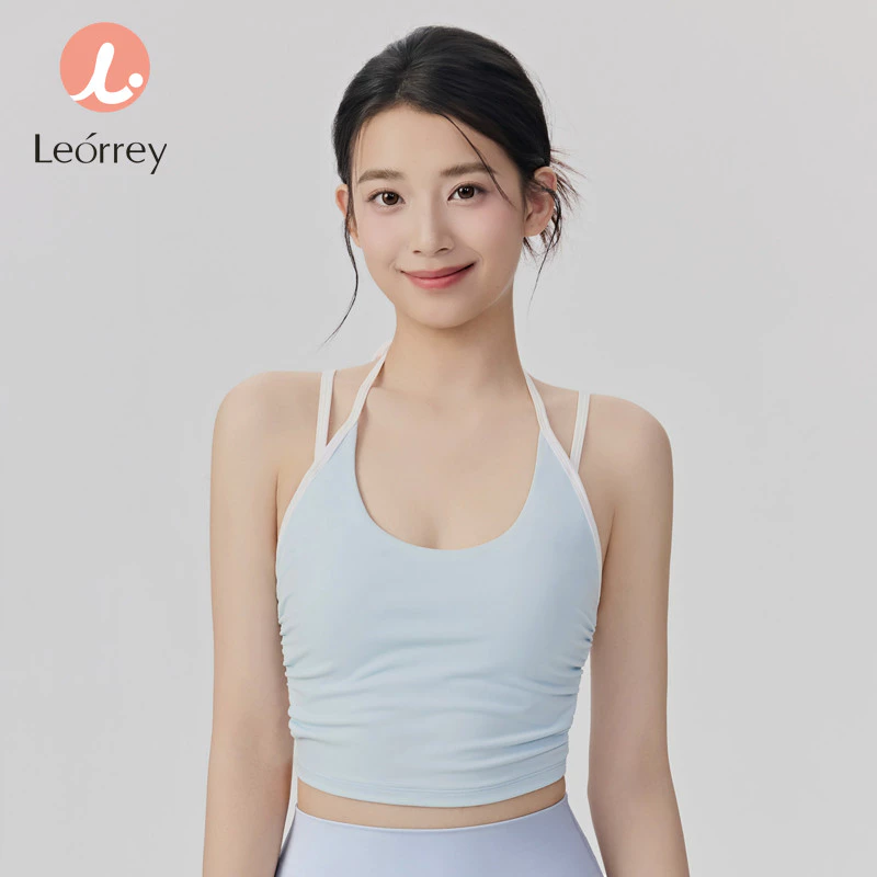 Leorrey สปอร์ตบราคล้องคอสำหรับโยคะและพิลาทิส พร้อมฟองน้ำ thumbnail 6